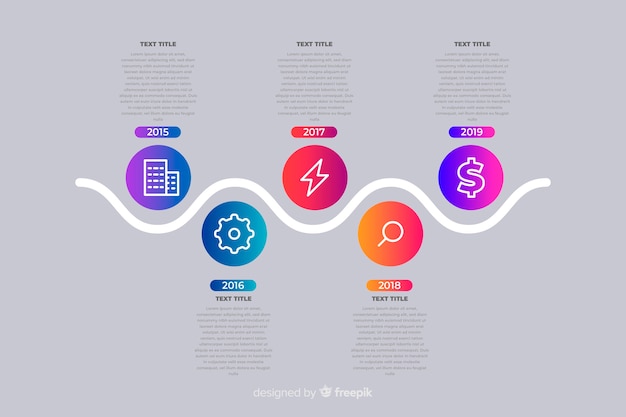 Modèle D'infographie Coloré Timeline Moderne