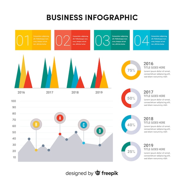 Vecteur gratuit modèle d'infographie coloré