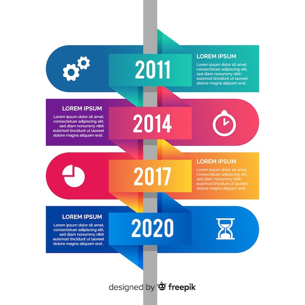 Vecteur gratuit modèle d'infographie avec le concept de calendrier