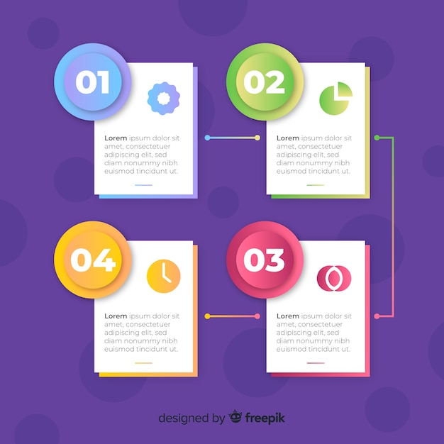 Modèle D'infographie Avec Concept D'étapes