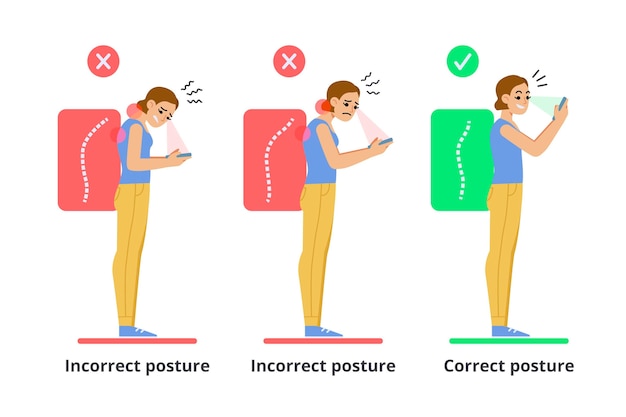 Vecteur gratuit modèle d'infographie de correction de posture