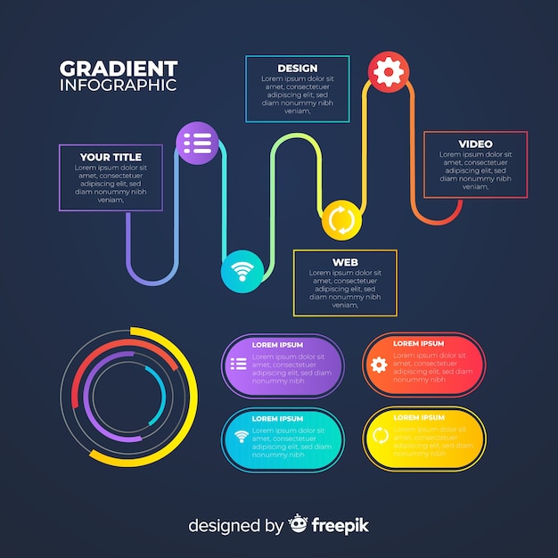 Modèle D'infographie Dégradé Plat