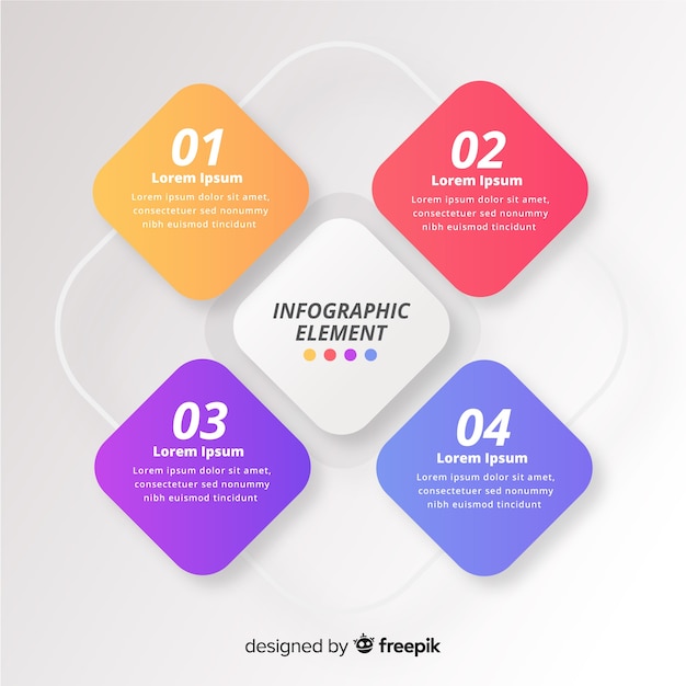 Modèle D'infographie Dégradé Plat