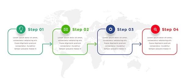 Vecteur gratuit modèle d'infographie directionnelle de style de ligne