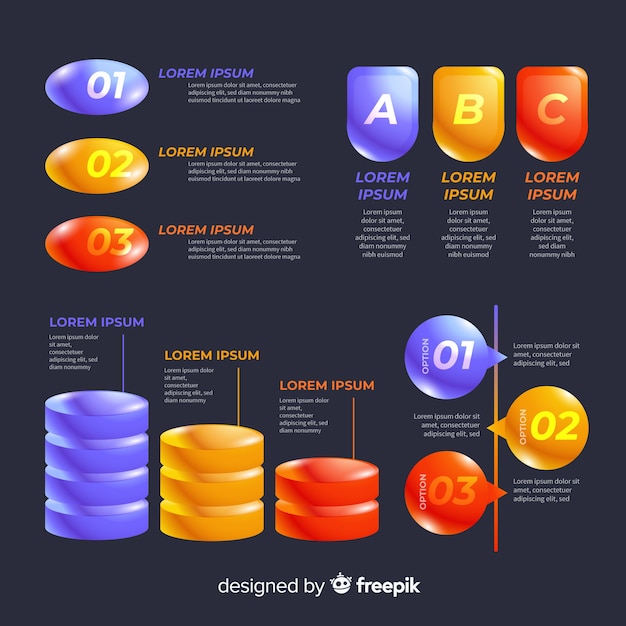 Modèle D'infographie D'entreprise, Composition D'éléments Infographiques