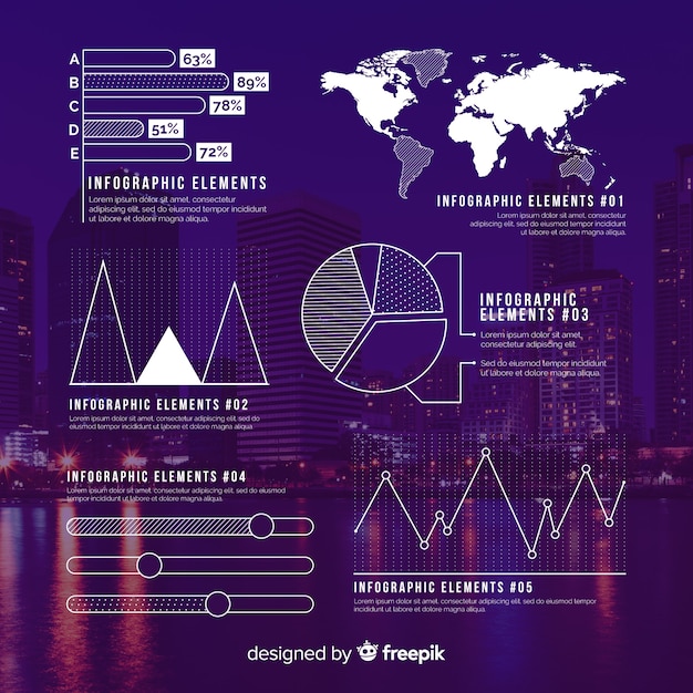 Modèle d'infographie d'entreprise, composition d'éléments infographiques