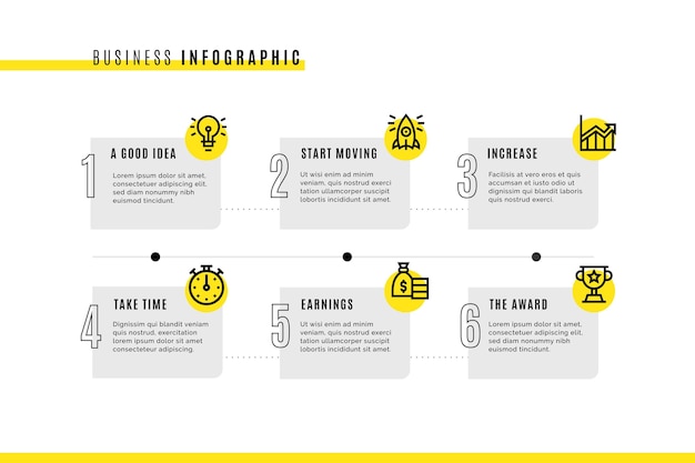 Vecteur gratuit modèle d'infographie d'entreprise avec des icônes