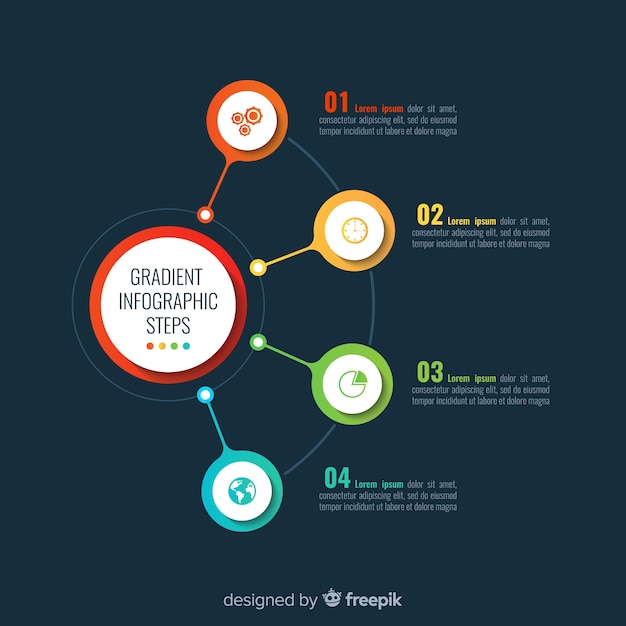 Modèle D'infographie étapes Colorées