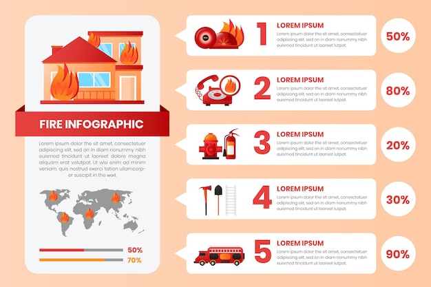 Modèle D'infographie De Feu Dégradé