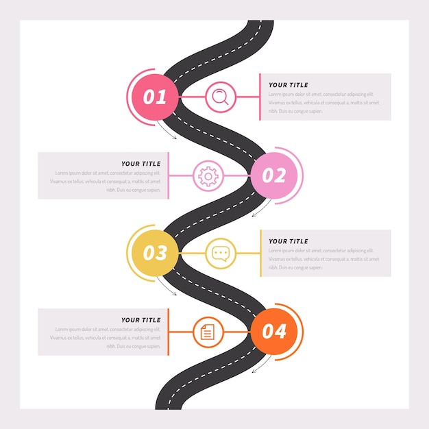 Modèle D'infographie De Feuille De Route Plate