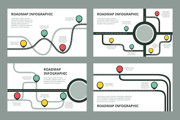 Modèle D'infographie De Feuille De Route