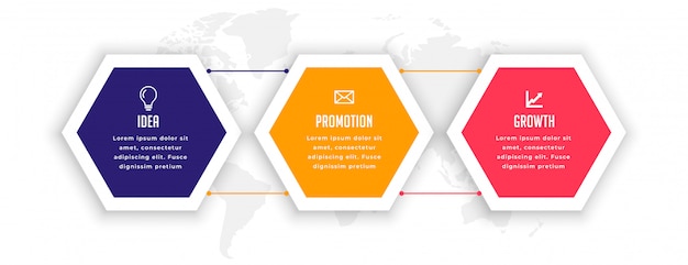 Modèle D'infographie Hexagonal élégant à Trois Options