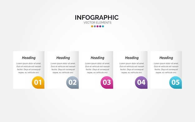 Modèle D'infographie Horizontale D'entreprise De Présentation Avec 5 Options