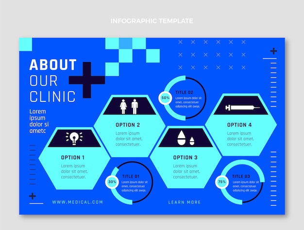 Vecteur gratuit modèle d'infographie médicale design plat