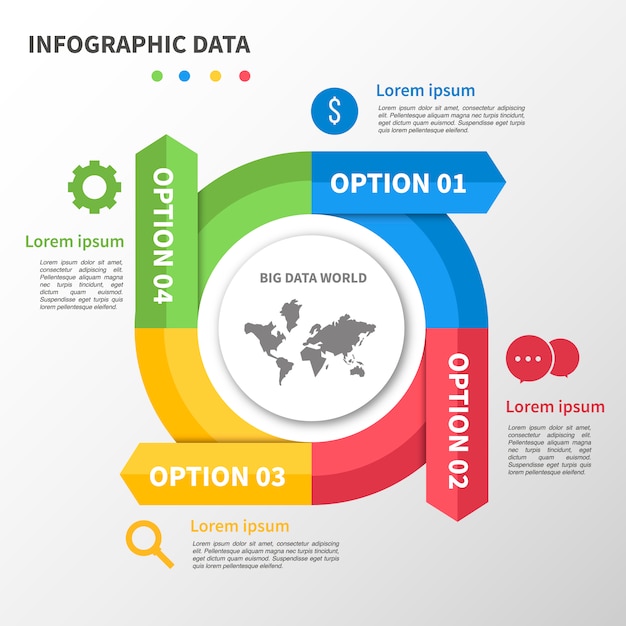 Vecteur gratuit modèle d'infographie avec options