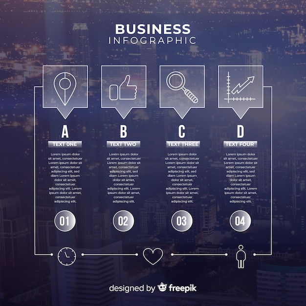 Vecteur gratuit modèle d'infographie pour les entreprises avec photo