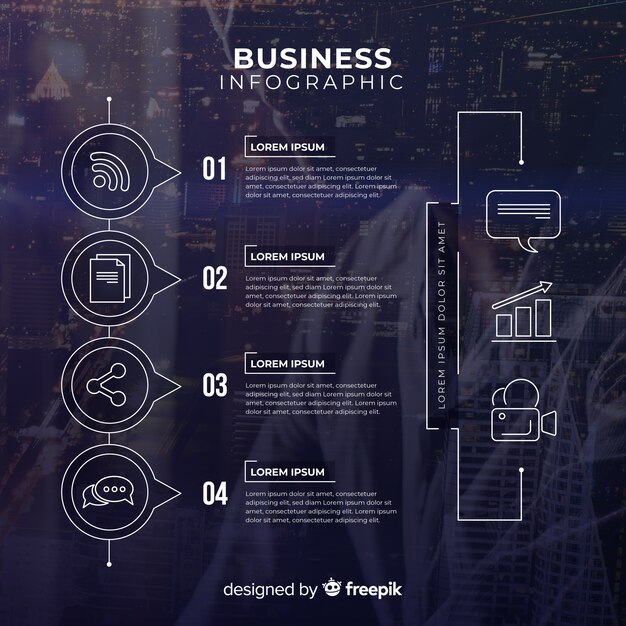 Modèle d'infographie pour les entreprises avec photo