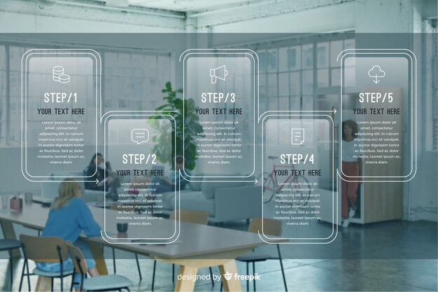 Modèle d'infographie pour les entreprises avec photo