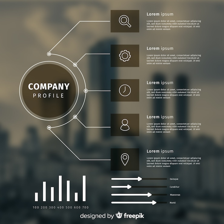 Vecteur gratuit modèle d'infographie pour les entreprises avec photo