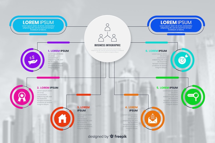 Vecteur gratuit modèle d'infographie pour les entreprises avec photo