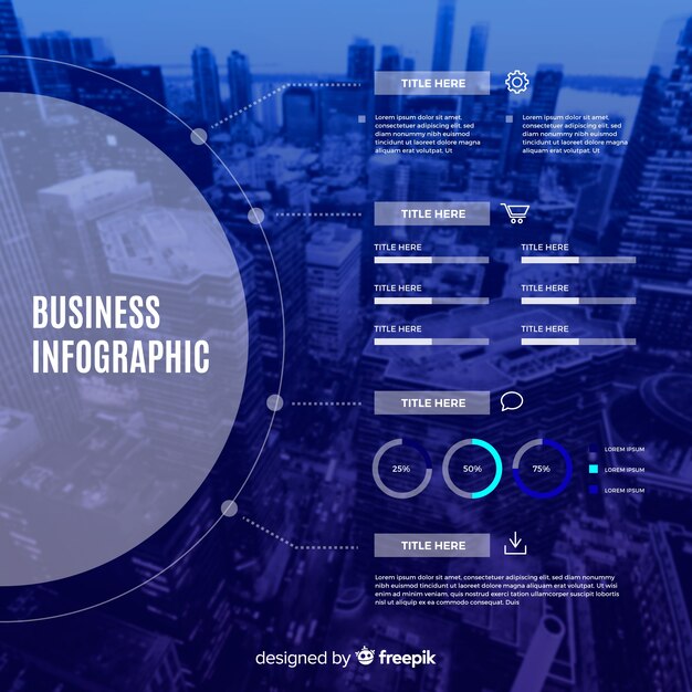 Modèle d'infographie pour les entreprises avec photo