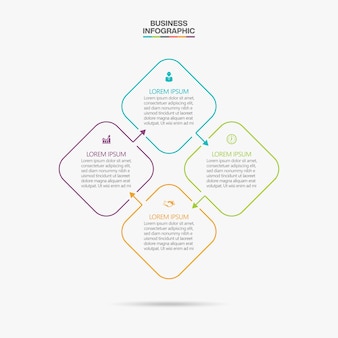 Modèle d'infographie de présentation d'entreprise avec 4 options