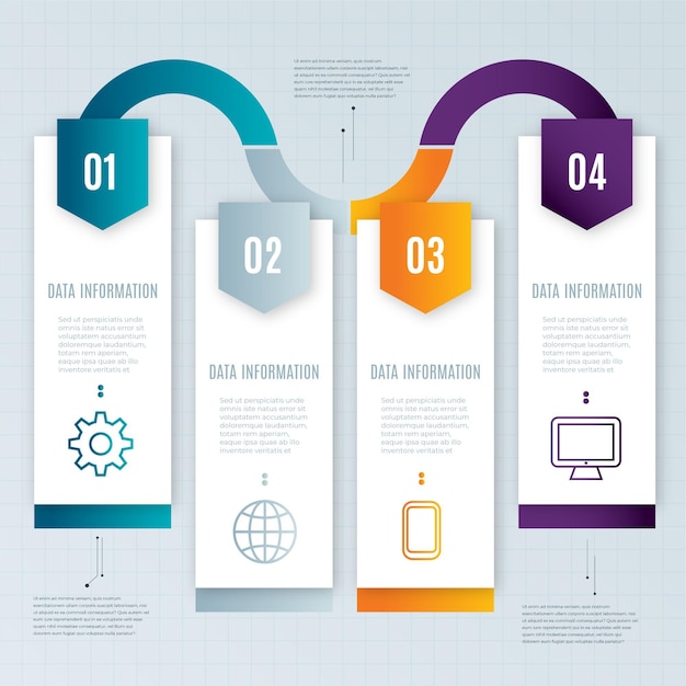 Modèle D'infographie De Processus De Dégradé