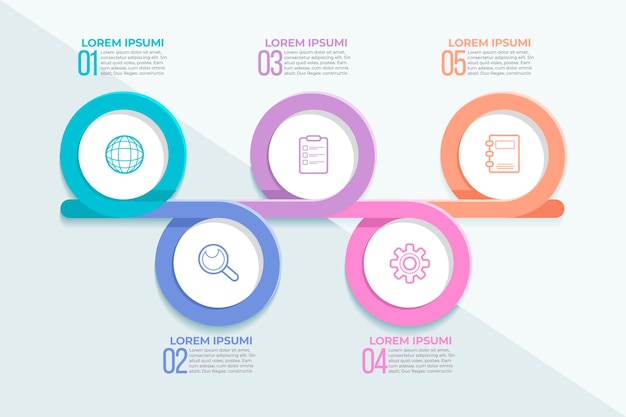 Modèle D'infographie De Processus Plat