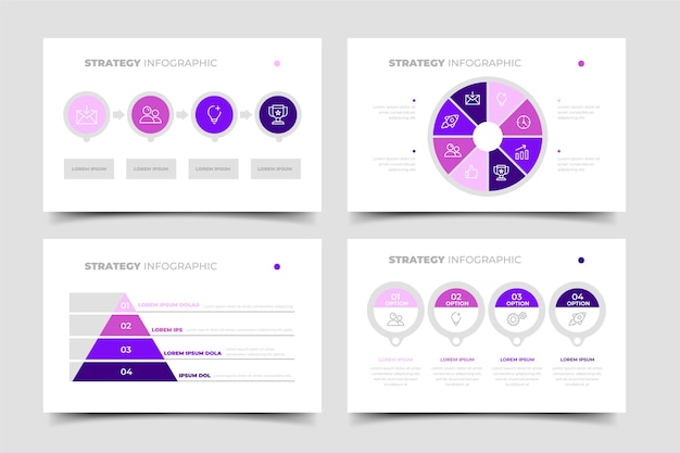 Vecteur gratuit modèle d'infographie de stratégie