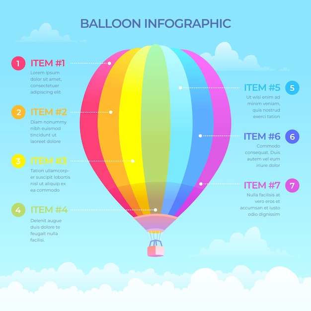 Vecteur gratuit modèle infographique de ballon