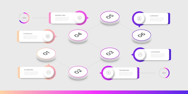 Modèle Infographique De Chronologie Isométrique