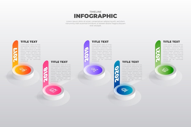 Modèle Infographique De Chronologie Isométrique