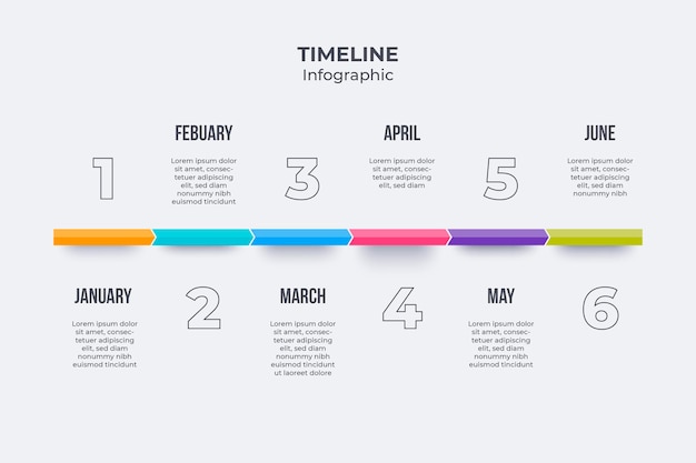 Modèle infographique de chronologie à plat