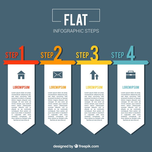 Modèle infographique coloré avec un design plat