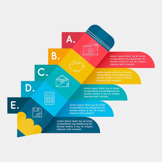 Modèle Infographique Coloré Avec étapes