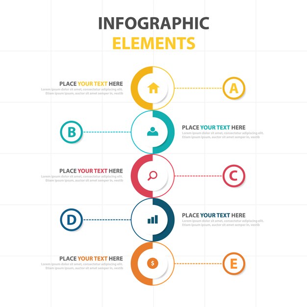 Modèle infographique commercial coloré abstrait