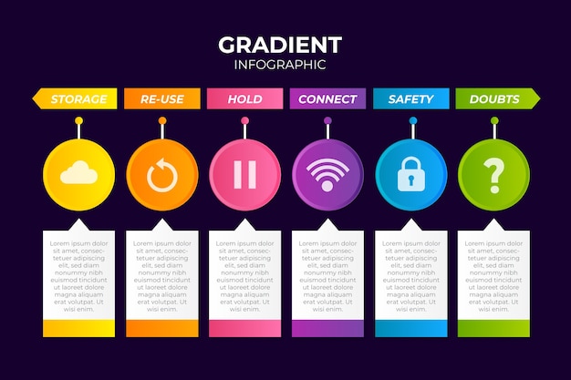 Vecteur gratuit modèle infographique dégradé