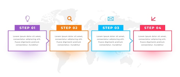 Modèle Infographique Directionnel En Quatre étapes