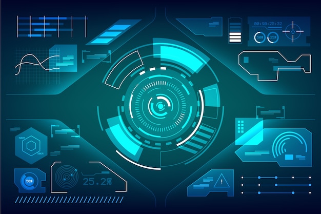 Modèle infographique futuriste