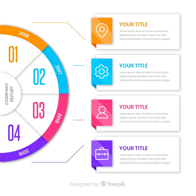 Modèle infographique plat