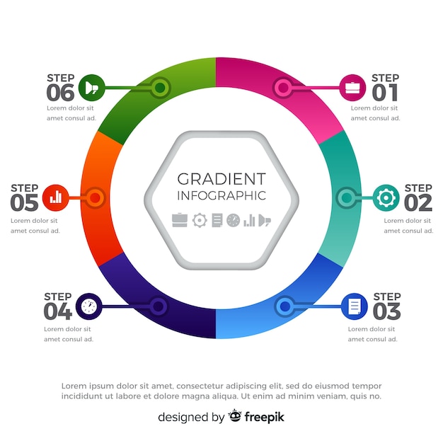 Vecteur gratuit modèle infographique plat