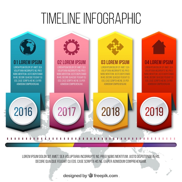 Vecteur gratuit modèle infographique réaliste du calendrier avec quatre options