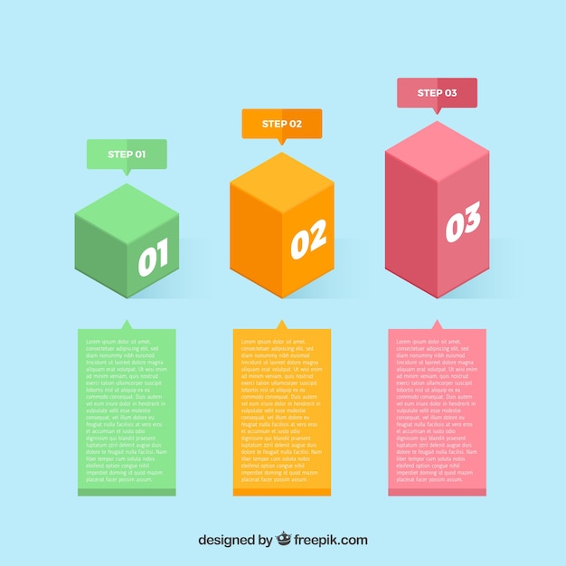 Vecteur gratuit modèle infographique simple avec des étapes