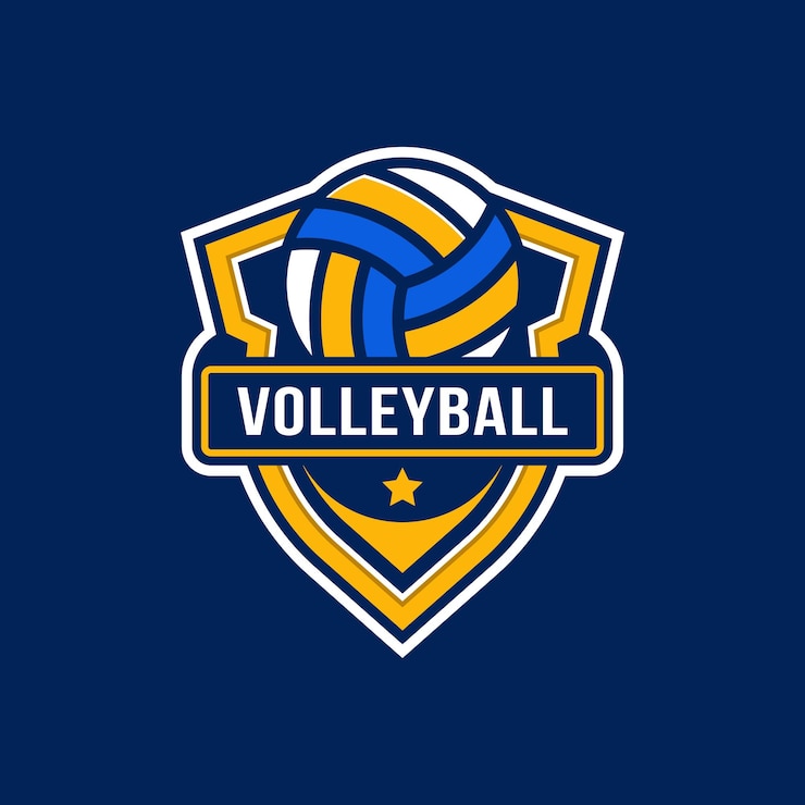 Vecteur gratuit modèle d'insigne de logo de volleyball