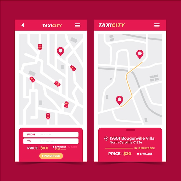 Modèle D'interface Application De Taxi