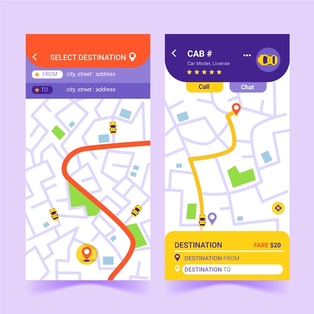 Modèle D'interface De L'application Taxi