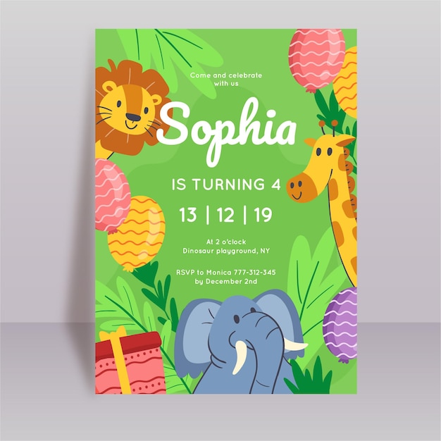 Modèle D'invitation D'anniversaire D'animaux