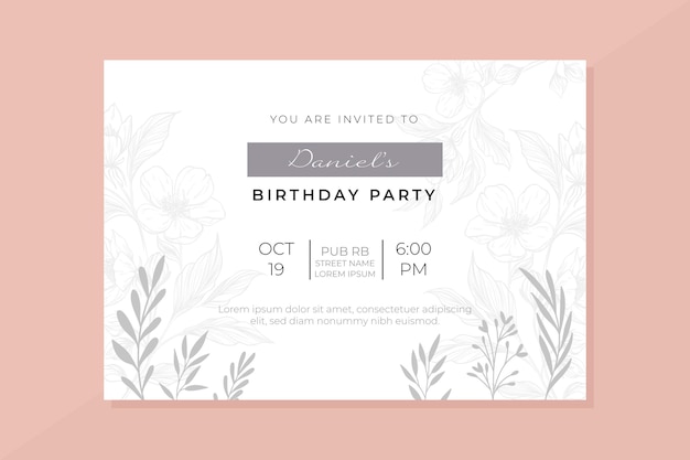 Modèle D'invitation D'anniversaire Avec Image