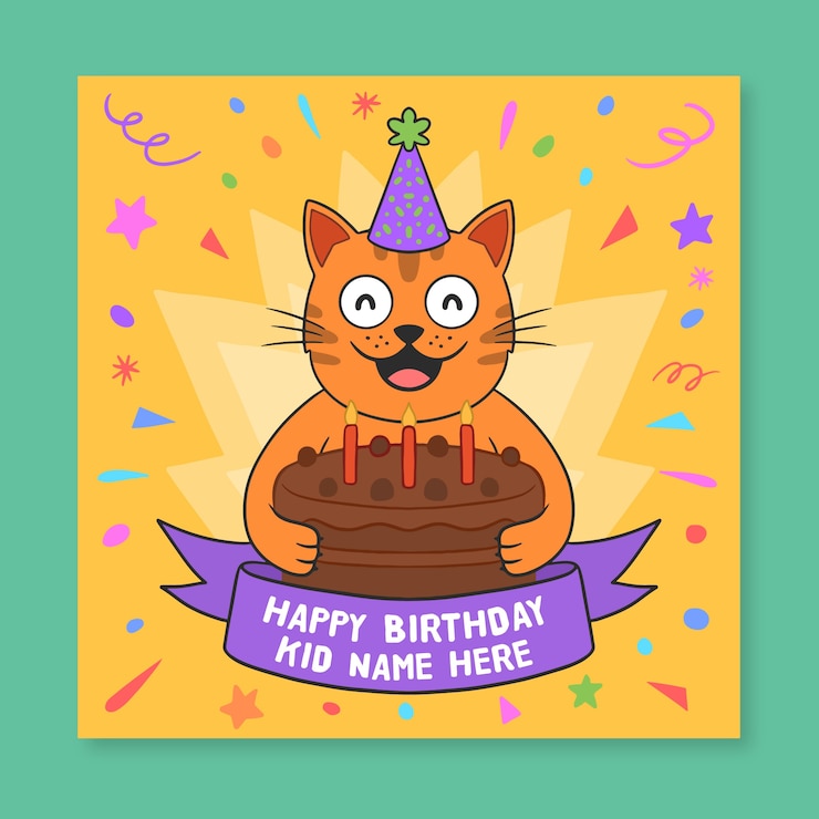 Vecteur gratuit modèle d'invitation d'anniversaire pour enfants