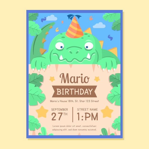 Modèle D'invitation D'anniversaire Pour Enfants